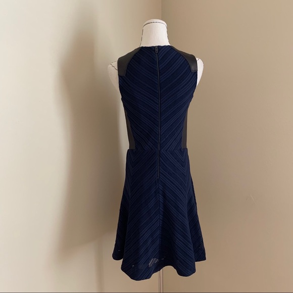Rag & Bone Basha Leather Trim Dress Indigo - Picture 7 of 13